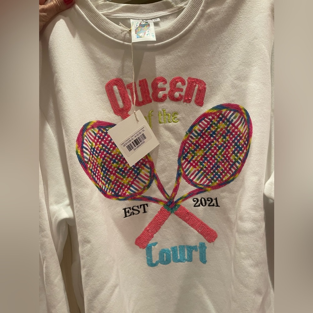 NWT a Queen Of Sparkles tennis sweatshirt